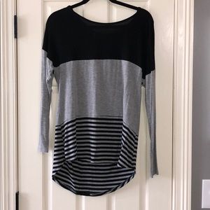 Grey and black long sleeve T-shirt
